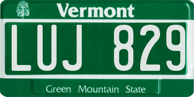 VT license plate LUJ829