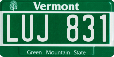VT license plate LUJ831