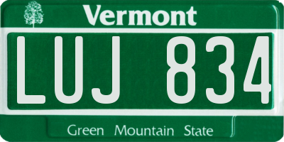 VT license plate LUJ834