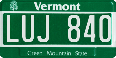 VT license plate LUJ840