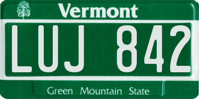 VT license plate LUJ842