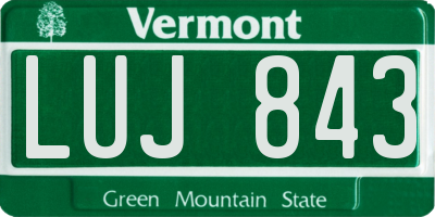 VT license plate LUJ843