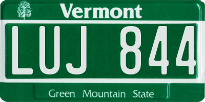 VT license plate LUJ844