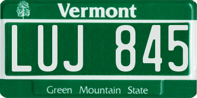VT license plate LUJ845