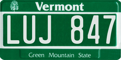 VT license plate LUJ847