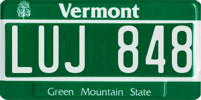 VT license plate LUJ848