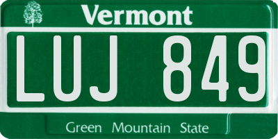 VT license plate LUJ849