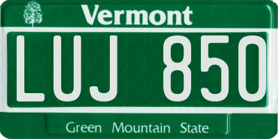 VT license plate LUJ850