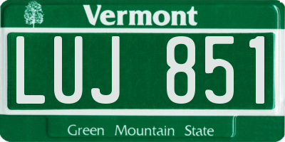 VT license plate LUJ851