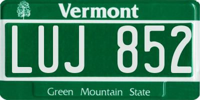 VT license plate LUJ852