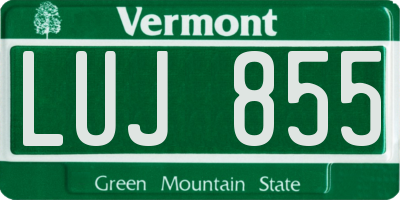 VT license plate LUJ855