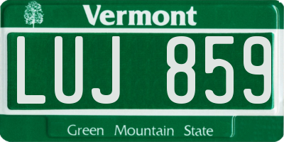 VT license plate LUJ859