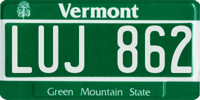 VT license plate LUJ862