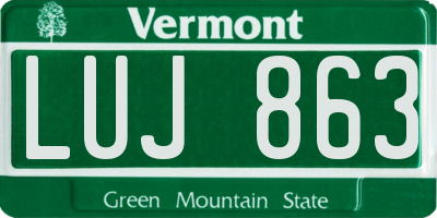 VT license plate LUJ863