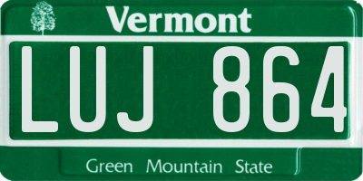 VT license plate LUJ864