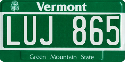 VT license plate LUJ865