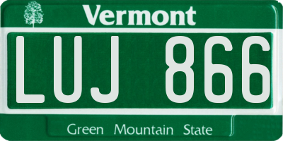 VT license plate LUJ866