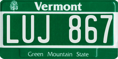 VT license plate LUJ867