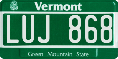 VT license plate LUJ868