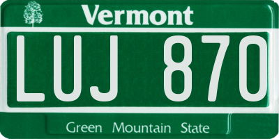 VT license plate LUJ870