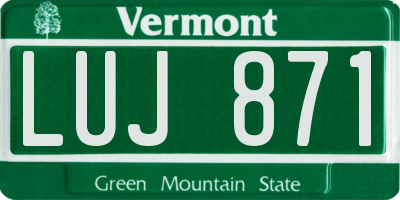 VT license plate LUJ871