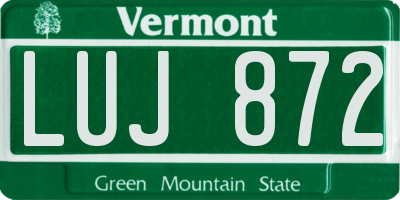 VT license plate LUJ872