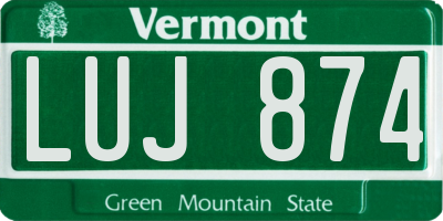 VT license plate LUJ874