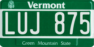 VT license plate LUJ875