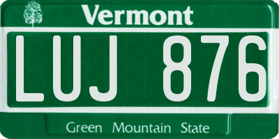 VT license plate LUJ876