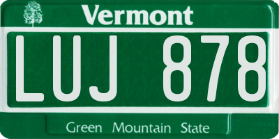 VT license plate LUJ878