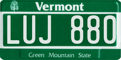 VT license plate LUJ880