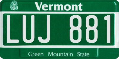 VT license plate LUJ881