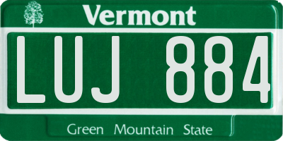 VT license plate LUJ884