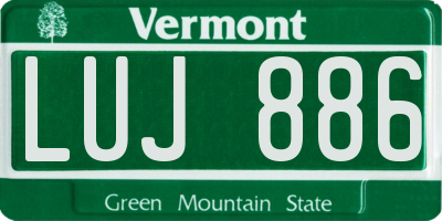 VT license plate LUJ886