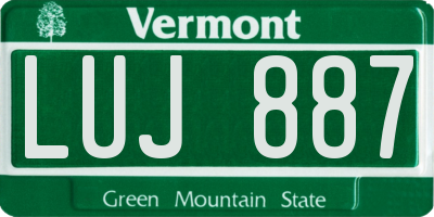VT license plate LUJ887