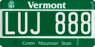 VT license plate LUJ888