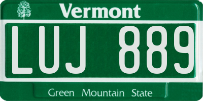 VT license plate LUJ889