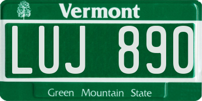 VT license plate LUJ890