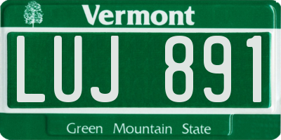 VT license plate LUJ891
