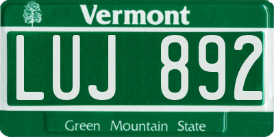 VT license plate LUJ892
