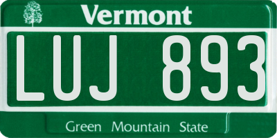VT license plate LUJ893