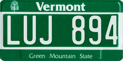 VT license plate LUJ894
