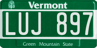 VT license plate LUJ897