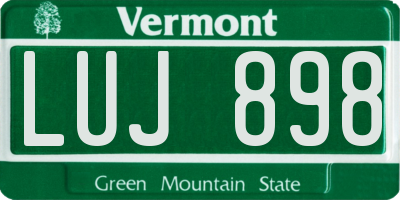 VT license plate LUJ898
