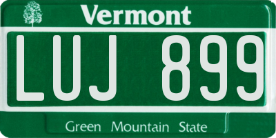 VT license plate LUJ899