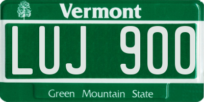VT license plate LUJ900