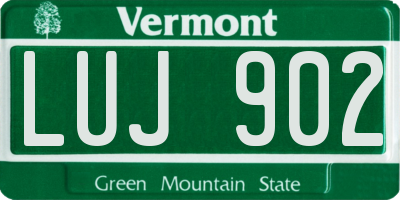 VT license plate LUJ902