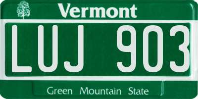 VT license plate LUJ903
