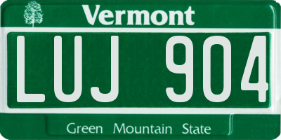 VT license plate LUJ904