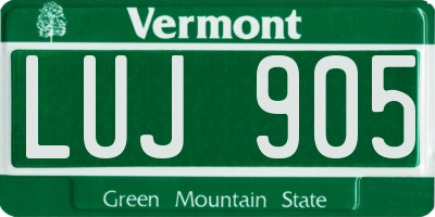 VT license plate LUJ905